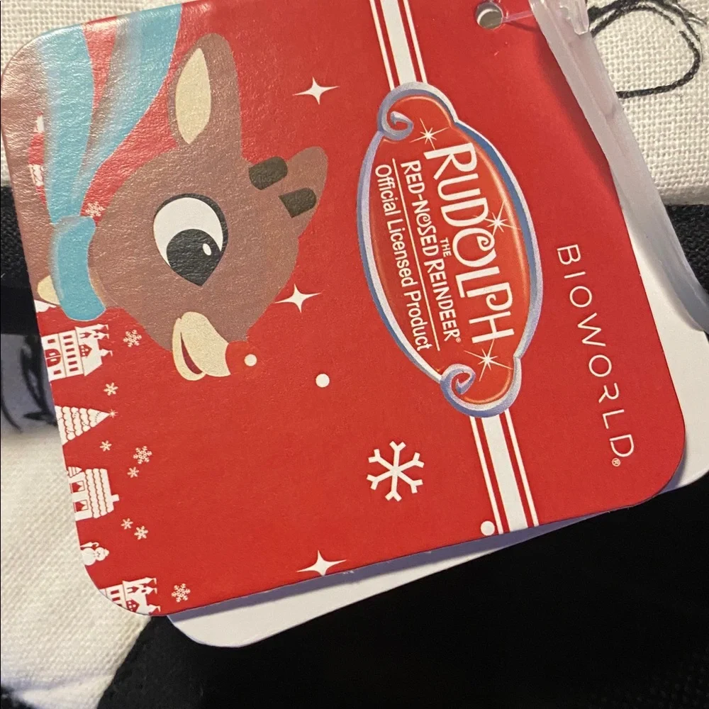 Bioworld Rudolph The Red‎ Nose Reindeer Oven Mitts Set Black and White NWT